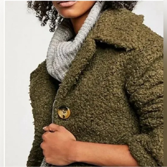 Free People Olive Teddy Jacket - Picture 2 of 10
